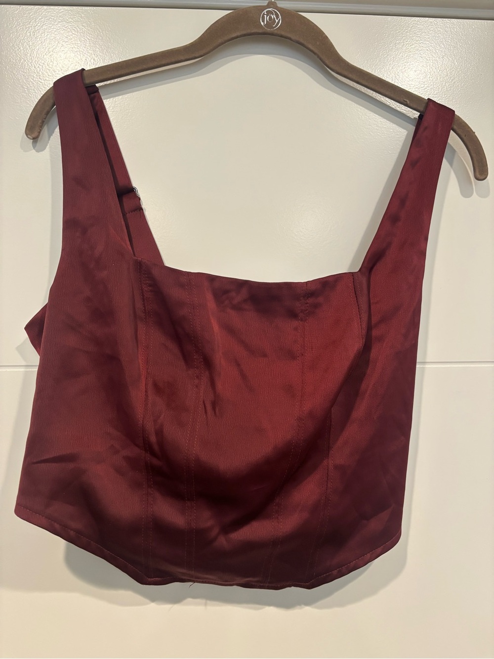 Wild Fable Wine Square-Neck Crop Top